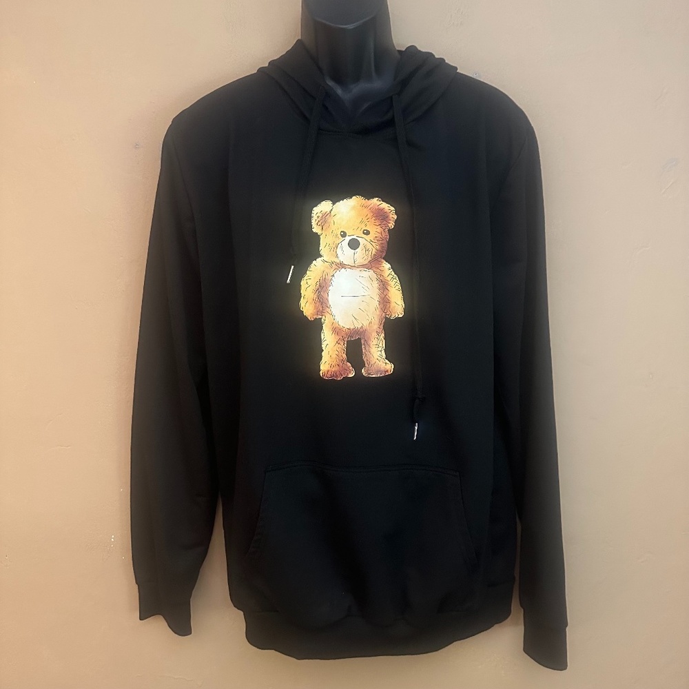 Romwe Bear Hoodie US 44 Large Gently worn 100% polyester